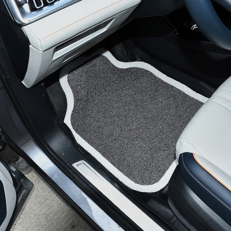 Set de 4 bucăți covorașe de sârmă pentru mașină, covoraș de podea cu bobină de mătase neagră universală, accesorii de protecție a podelei interioare pentru autoturisme SUV antiderapante