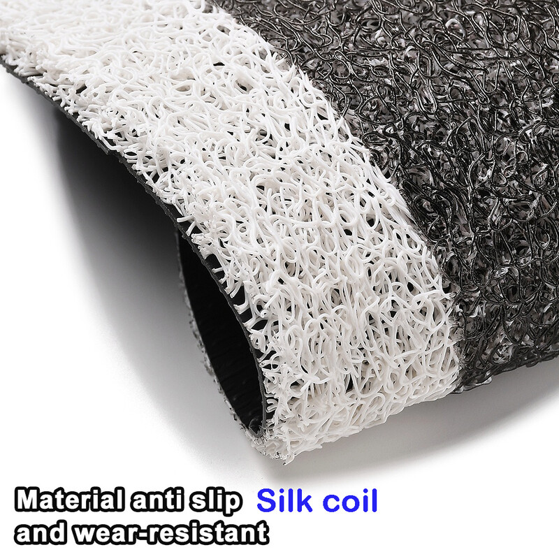 Set de 4 bucăți covorașe de sârmă pentru mașină, covoraș de podea cu bobină de mătase neagră universală, accesorii de protecție a podelei interioare pentru autoturisme SUV antiderapante