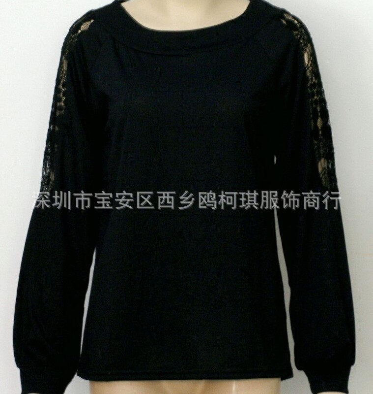 Dorință transfrontalieră de vânzare fierbinte tricou pentru femei toamnă dantelă lejeră tricou gros cu mânecă lungă 