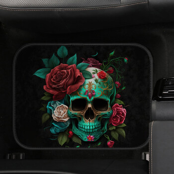 Πατάκι δαπέδου αυτοκινήτου Universal Skull Rose Print Αντιολισθητικό Μοκέτα αυτοκινήτου Four Seasons Easy Clean και ανθεκτικό στη φθορά