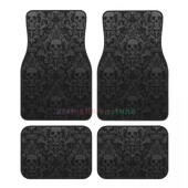 Gothic Black Skull Car grīdas paklājs Lieljaudas priekšējie aizmugurējie gumijas grīdas paklāji Paklāja grīdas aizsardzība ir piemērota lielākajai daļai transportlīdzekļu