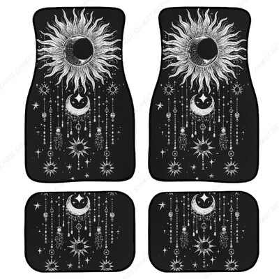Soare și Lună Covoraș pentru podea mașină Covor pentru podea față și spate pentru mașină Covor anti-alunecare pentru picioare Covor antimurdar Accesorii auto universale
