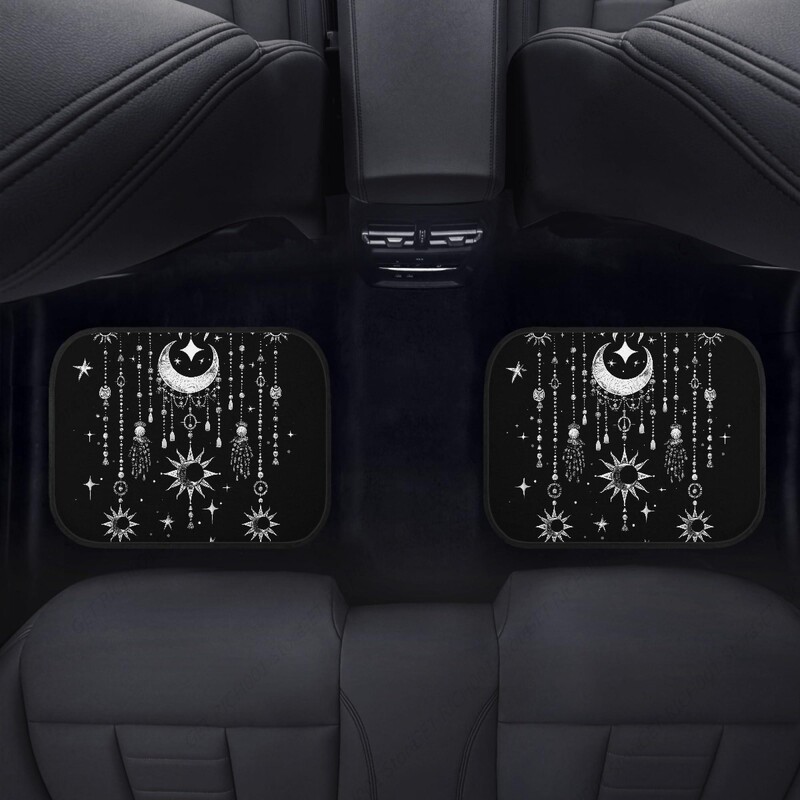 Soare și Lună Covoraș pentru podea mașină Covor pentru podea față și spate pentru mașină Covor anti-alunecare pentru picioare Covor antimurdar Accesorii auto universale