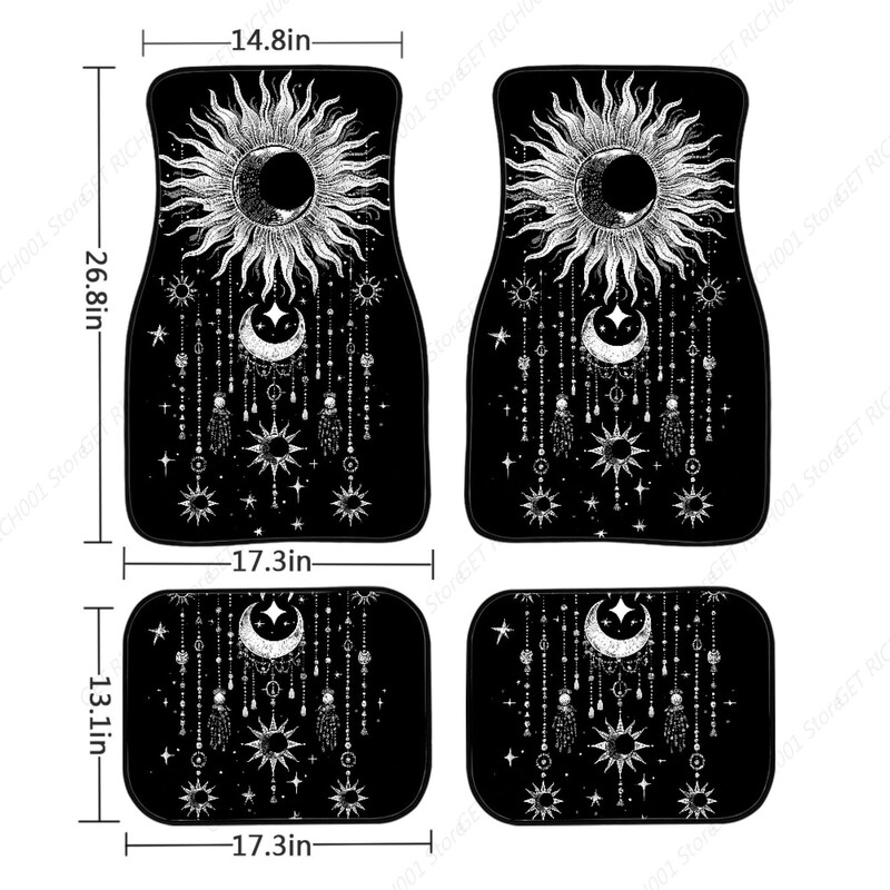 Soare și Lună Covoraș pentru podea mașină Covor pentru podea față și spate pentru mașină Covor anti-alunecare pentru picioare Covor antimurdar Accesorii auto universale