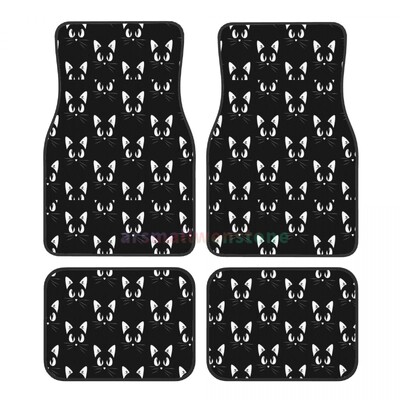 Capete de pisică colorate Covorașe de mașină din catifea de cristal Set de patru covorașe de mașină anti-fouling Covor Covoare de podea de mașină anti-alunecare 4 buc.