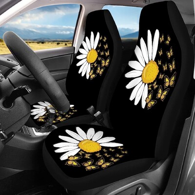 Suncokret Daisy Butterfly 2 kom Set navlaka za autosjedalice Štitnik za prednja sjedala vozila Unutarnji dodaci Zaštitnici Navlake za auto tepihe