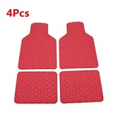 Covorașe din piele PU pentru podea auto Mochetă față spate căptușeală protector roșu impermeabil 1SET