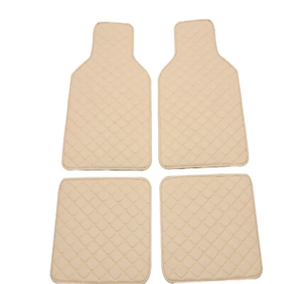 Covorașe din piele PU pentru podea auto Mochetă față spate căptușeală protector roșu impermeabil 1SET