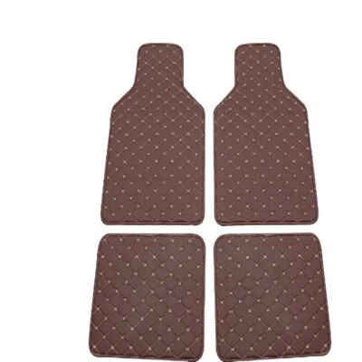 Covorașe din piele PU pentru podea auto Mochetă față spate căptușeală protector roșu impermeabil 1SET