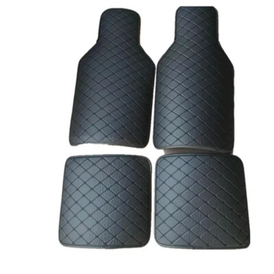 Covorașe din piele PU pentru podea auto Mochetă față spate căptușeală protector roșu impermeabil 1SET