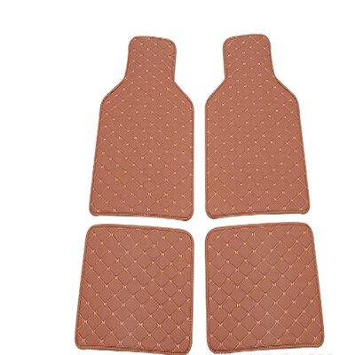 Covorașe din piele PU pentru podea auto Mochetă față spate căptușeală protector roșu impermeabil 1SET