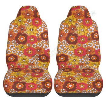 Σετ καλύμματος καθίσματος αυτοκινήτου Hippie Flower 2 Pack Σετ 2 Pack Abstract Μαξιλάρι καθίσματος Groovy Floral για φορτηγό οχημάτων Anti Dirty