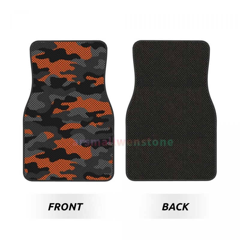 Crna i narančasta 4PCS Crystal Velvet ženska podna prostirka za automobile, podna prostirka za automobil protiv obraštanja Dodaci za unutrašnjost automobila