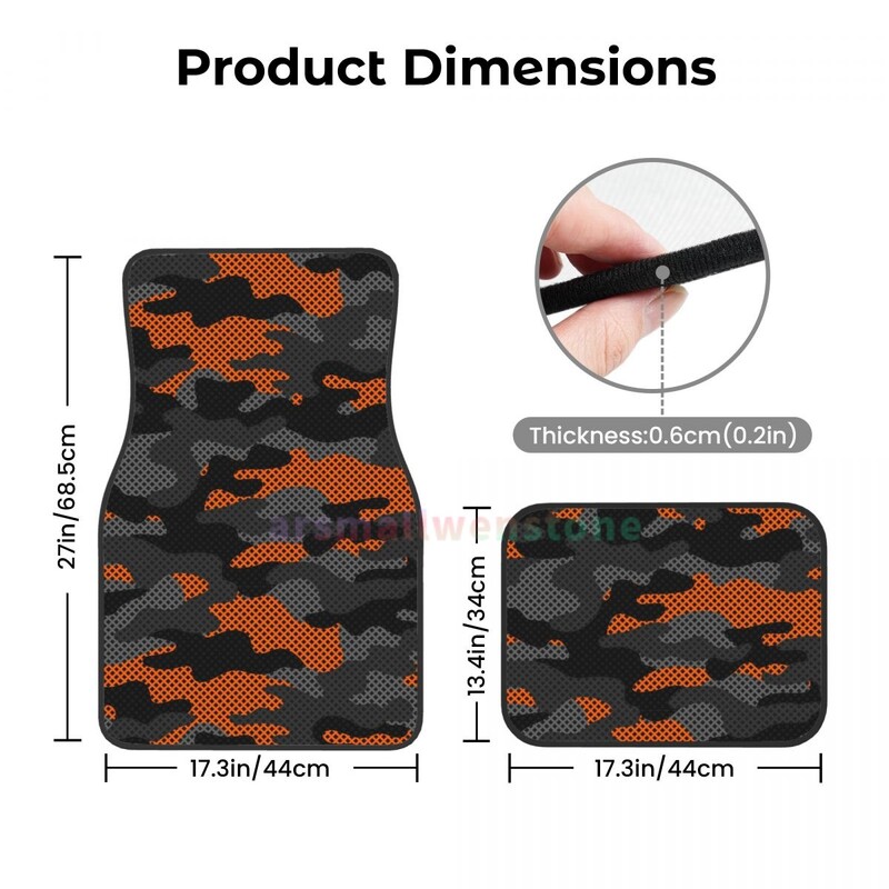 Crna i narančasta 4PCS Crystal Velvet ženska podna prostirka za automobile, podna prostirka za automobil protiv obraštanja Dodaci za unutrašnjost automobila