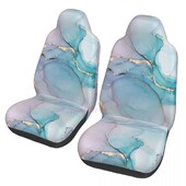 Husă pentru scaun auto din marmură abstract Teal Purple Gold, 2 buc. Huse pentru scaun auto din față, husă de protecție anti-fouling Cute Car