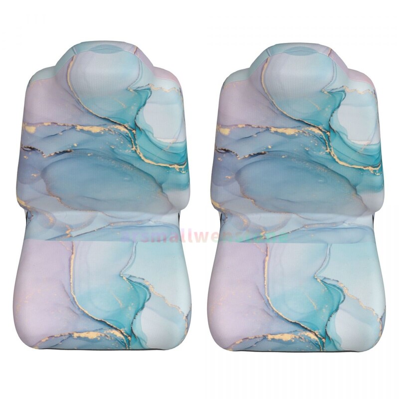 Husă pentru scaun auto din marmură abstract Teal Purple Gold, 2 buc. Huse pentru scaun auto din față, husă de protecție anti-fouling Cute Car