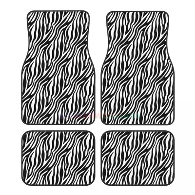 Covoraș pentru mașină cu dungi Zebra Covorașe pentru podea din cauciuc, față, spate, rezistente, covorul de protecție se potrivește cu majoritatea vehiculelor