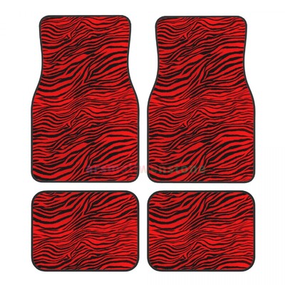 Covoraș pentru mașină cu dungi Zebra Covorașe pentru podea din cauciuc, față, spate, rezistente, covorul de protecție se potrivește cu majoritatea vehiculelor