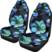 Zila havajiešu apdruka ar baltu hibiska ziedu rakstu automašīnas sēdekļa pārvalks pilns automašīnas sēdekļa aizsarga automašīnas spilvena pārvalks