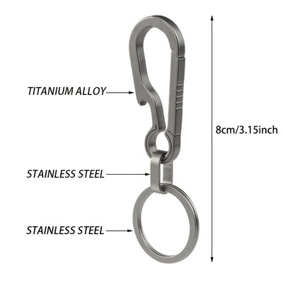 Breloc pentru deschizător de sticle din titan pentru bărbați, lanțuri de chei pentru carabinier, instrument de exterior EDC, cataramă cu tiraniu, breloc pentru chei de mașină, cadou atârnat în talie