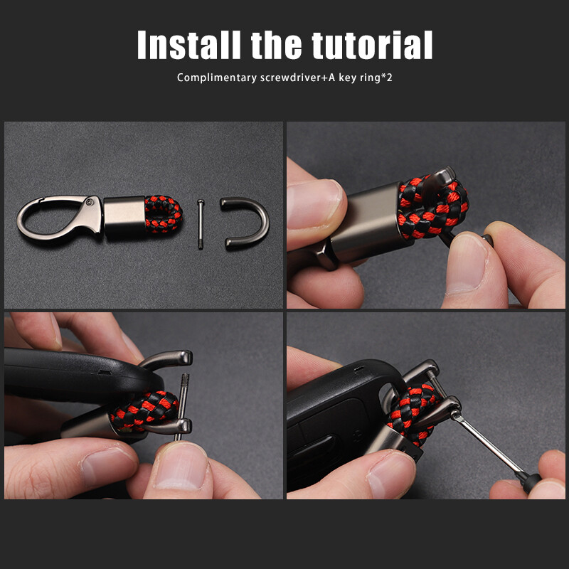 Breloc cu frânghie împletită din aliaj de zinc, accesorii pentru inel de chei pentru stilul mașinii, pentru Kia Morning Picanto Rio Stonic Sportage Ceed Optima Forte