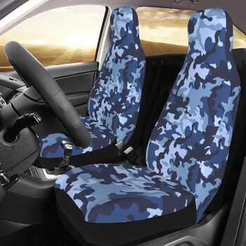 Navy Blue Camouflage Camo Pattern Universal κάλυμμα καθισμάτων αυτοκινήτου Four Seasons for SUV Seat Covers Fabric Fishing