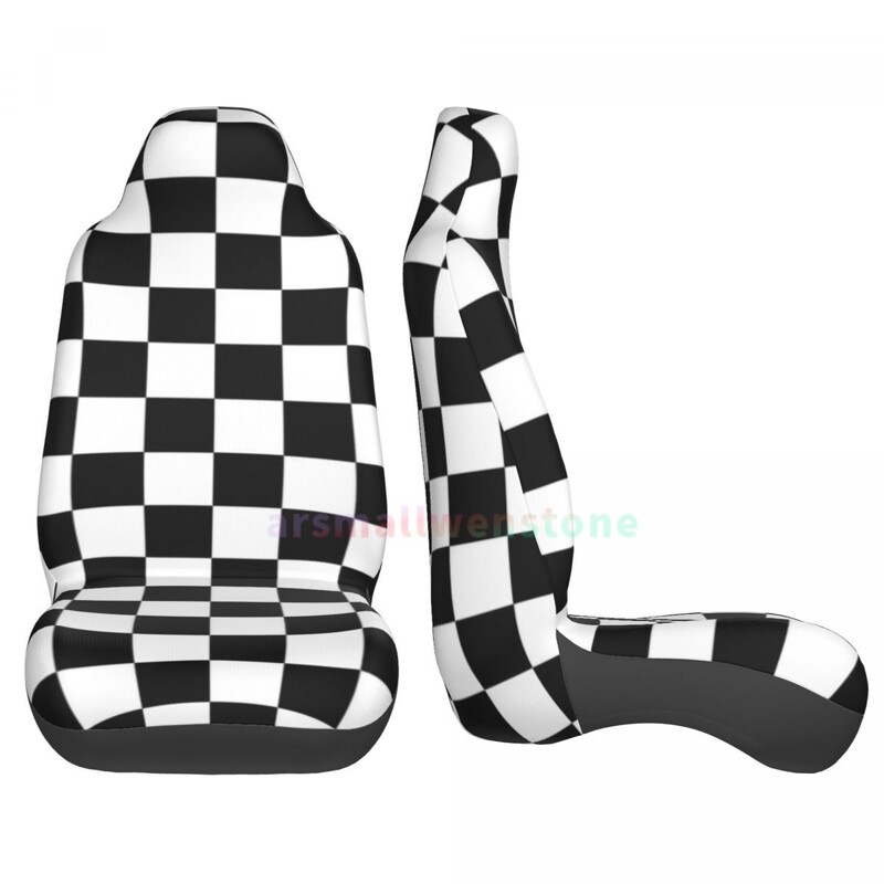 Melnbalts režģa automašīnas sēdekļa pārsegs 2 gab. Priekšējais automašīnas sēdekļa pārsegs Sēdekļa pretapaugšanas aizsargpārklājs Jauki auto aksesuāri