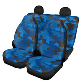 New Fashion Blue Camouflage Design Universal Fit Huse pentru scaune auto față și spate Set de 4 huse pentru scaune auto