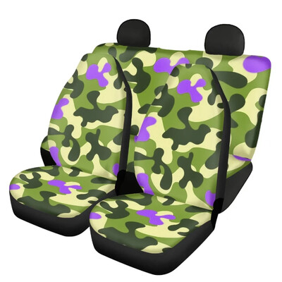 New Fashion Blue Camouflage Design Universal Fit Huse pentru scaune auto față și spate Set de 4 huse pentru scaune auto