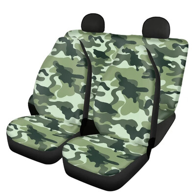 New Fashion Blue Camouflage Design Universal Fit Huse pentru scaune auto față și spate Set de 4 huse pentru scaune auto