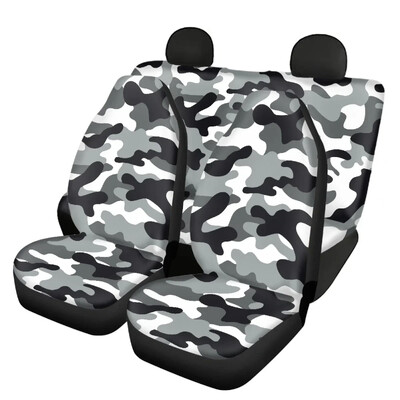 New Fashion Blue Camouflage Design Universal Fit Huse pentru scaune auto față și spate Set de 4 huse pentru scaune auto