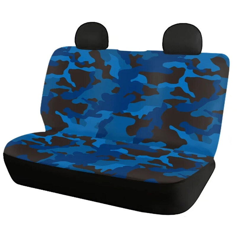 New Fashion Blue Camouflage Design Universal Fit Huse pentru scaune auto față și spate Set de 4 huse pentru scaune auto