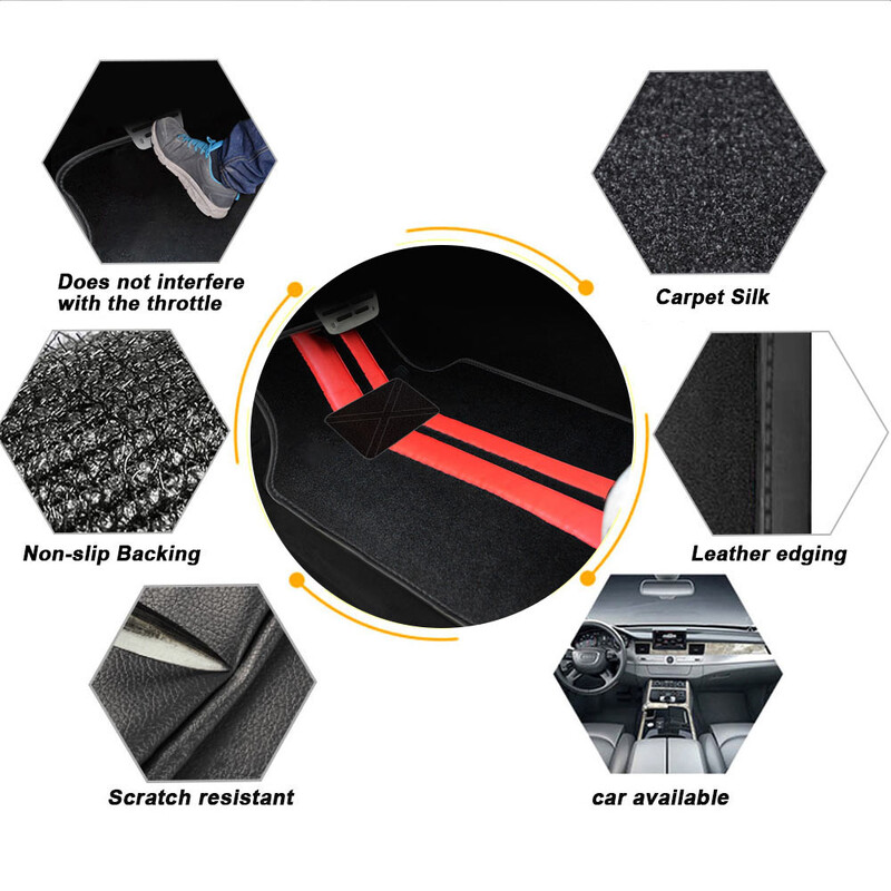 4 komada univerzalnih podnih tepiha za automobile, zaštitnika za jastučiće za noge, vodootporne prostirke, tepih za automobile, pribor za unutrašnjost automobila