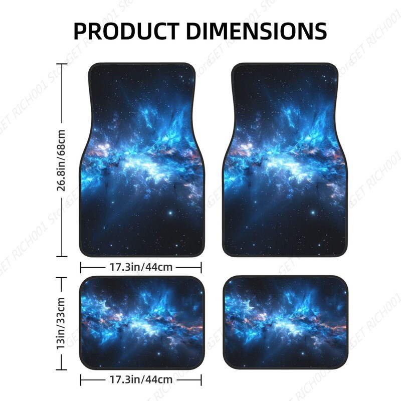 Blue Galaxy Smiješne automobilske prostirke za noge set od 4 komada set tepiha za automobile, auto dodaci sprijeda straga