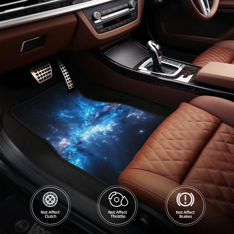 Blue Galaxy Smiješne automobilske prostirke za noge set od 4 komada set tepiha za automobile, auto dodaci sprijeda straga