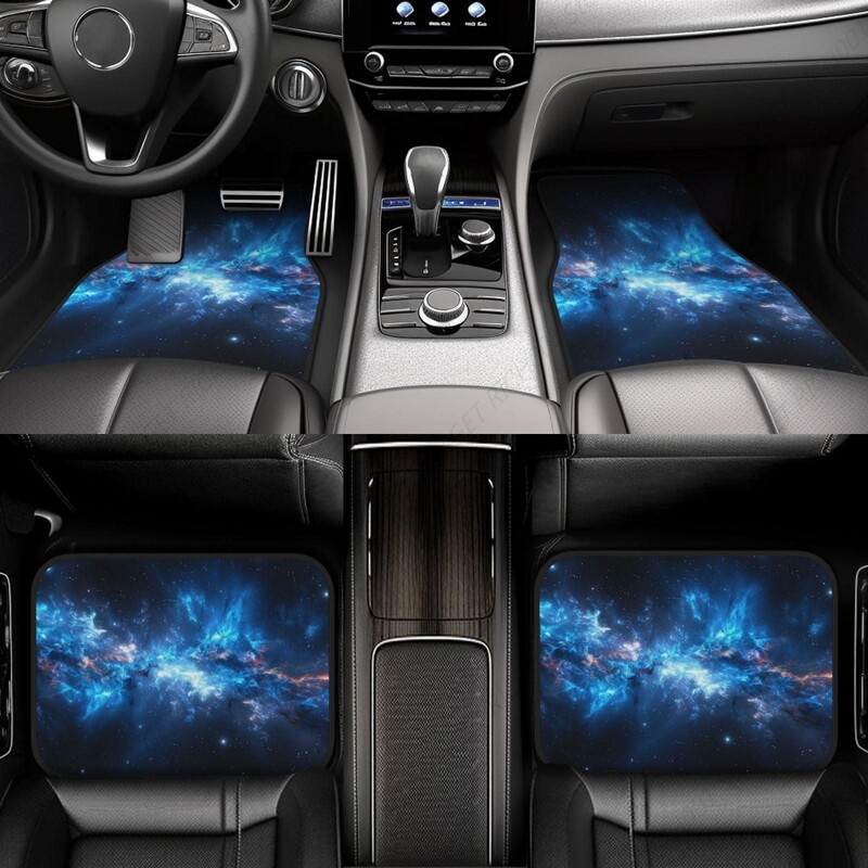 Blue Galaxy Smiješne automobilske prostirke za noge set od 4 komada set tepiha za automobile, auto dodaci sprijeda straga
