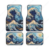 Van Gogh Wave Funny Covoraș pentru picior de mașină Set de 4 bucăți Set Covorașe de podea pentru mașini, accesorii auto față spate