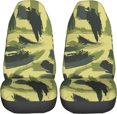 Navlake za autosjedalice 2 komada Zeleni kamuflažni uzorak Univerzalna prednja autosjedalica Štitnik za unutrašnjost vozila Prikladan za auto SUV