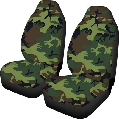 Navlake za autosjedalice 2 komada Zeleni kamuflažni uzorak Univerzalna prednja autosjedalica Štitnik za unutrašnjost vozila Prikladan za auto SUV