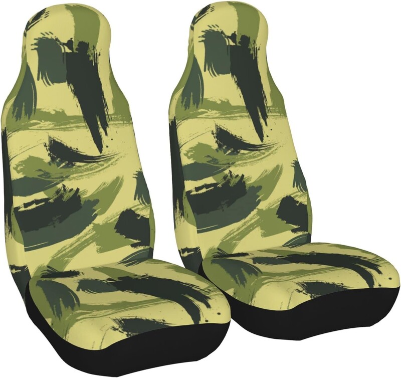 Navlake za autosjedalice 2 komada Zeleni kamuflažni uzorak Univerzalna prednja autosjedalica Štitnik za unutrašnjost vozila Prikladan za auto SUV