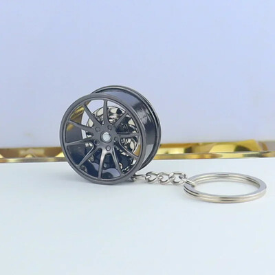 Riteņa rumbas auto atslēgu ķēde fidget rotaļlieta auto riepa bremžu disks atslēgu piekariņš pirkstu galu sīkrīks atslēgu piekariņš somas Kulons 3D sakausējuma modelis dāvana