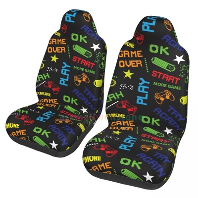 Krāsains kursorsviras spēles automašīnas sēdekļa pārsegs 2 gab. priekšējais automašīnas sēdekļa pārsegs sēdekļa pretapaugšanas aizsargapvalks Cute auto aksesuāri