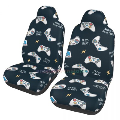 Krāsains kursorsviras spēles automašīnas sēdekļa pārsegs 2 gab. priekšējais automašīnas sēdekļa pārsegs sēdekļa pretapaugšanas aizsargapvalks Cute auto aksesuāri