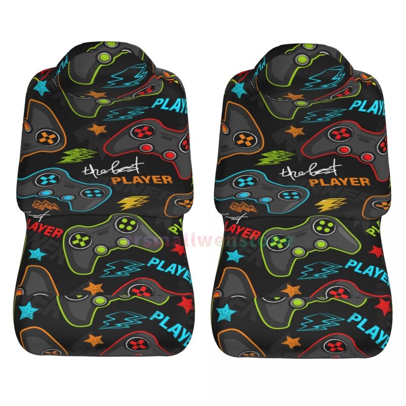 Krāsains kursorsviras spēles automašīnas sēdekļa pārsegs 2 gab. priekšējais automašīnas sēdekļa pārsegs sēdekļa pretapaugšanas aizsargapvalks Cute auto aksesuāri