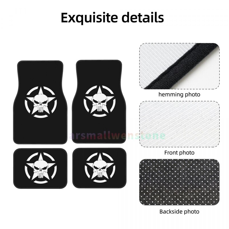 Military Tactical Star 4PCS Crystal Velvet sieviešu automašīnu grīdas paklājs, pretapaugļošanās automašīnas grīdas paklājs automašīnu salona piederumi