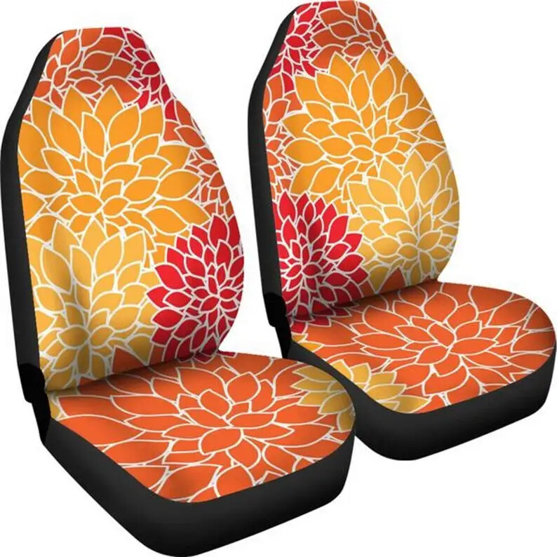 Crizantema mandarina, Floare de flori, Huse scaun auto Flower Power, Accesorii auto, Cadou pentru ea, Huse scaun personalizate, Personalizate