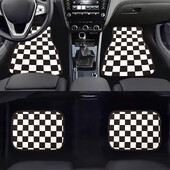 Jauns universāls JDM Racing Cluture sarkanrūtains auto grīdas paklājiņš, klasisks paklāja grīdas paklājiņš, 4 gab.