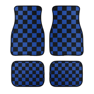 Jauns universāls JDM Racing Cluture sarkanrūtains auto grīdas paklājiņš, klasisks paklāja grīdas paklājiņš, 4 gab.