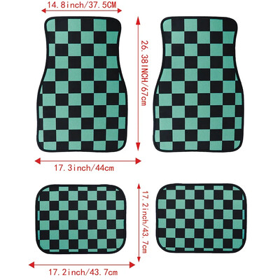 Jauns universāls JDM Racing Cluture sarkanrūtains auto grīdas paklājiņš, klasisks paklāja grīdas paklājiņš, 4 gab.