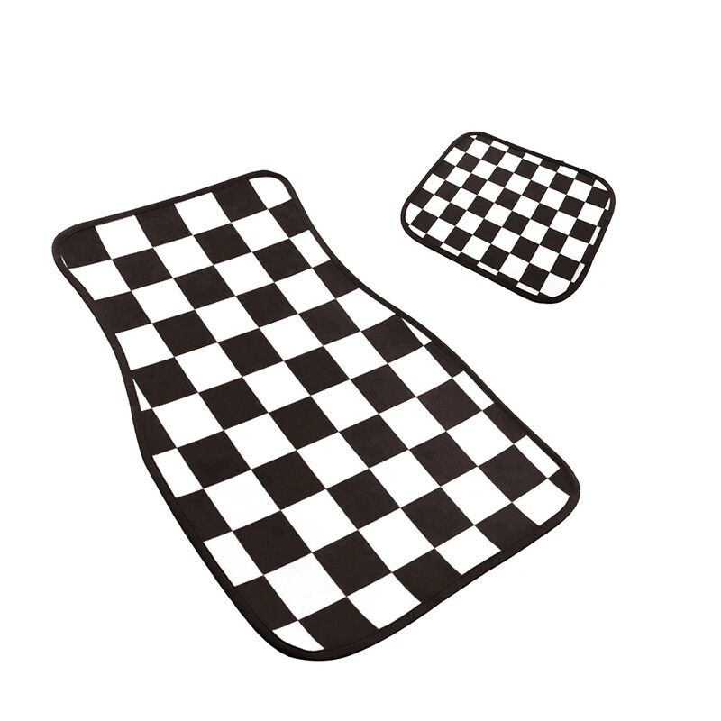 Jauns universāls JDM Racing Cluture sarkanrūtains auto grīdas paklājiņš, klasisks paklāja grīdas paklājiņš, 4 gab.